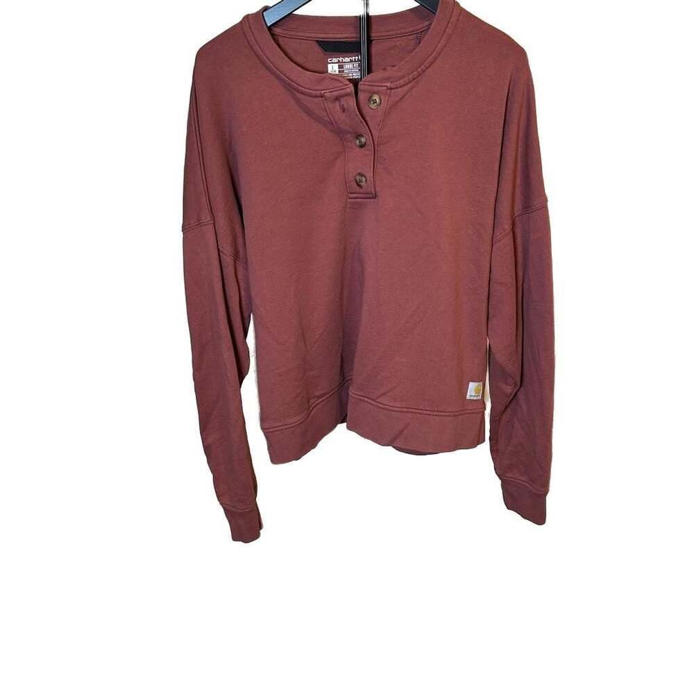 Carhartt Women's Large Loose Fit Midweight French Terry Henley Sweatshirt